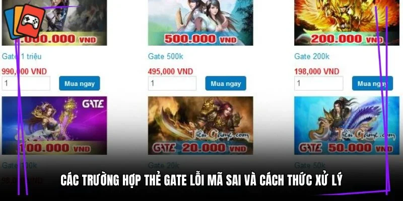 thẻ gate lỗi mã sai