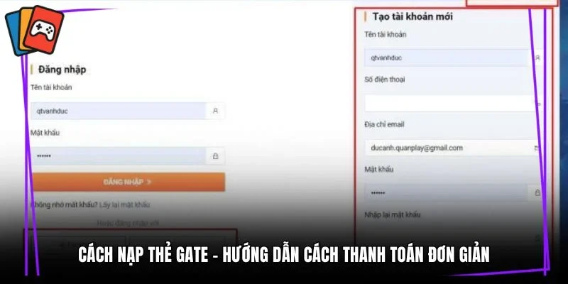 Cách nạp thẻ gate