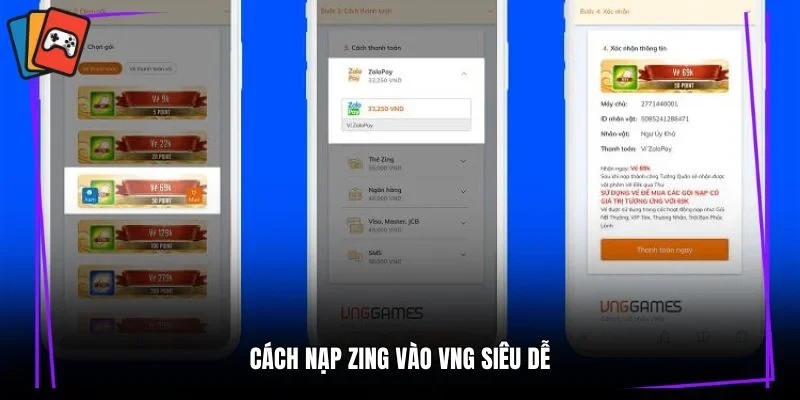 Cách nạp Zing vào VNG siêu dễ