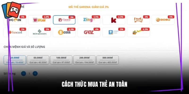 Cách thức mua thẻ an toàn