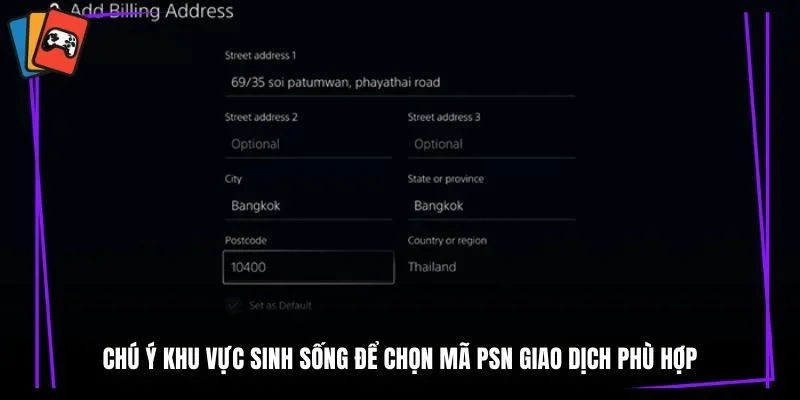 Chú ý khu vực sinh sống để chọn mã PSN giao dịch phù hợp
