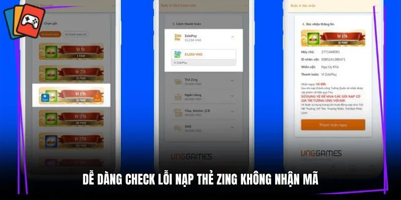 Dễ dàng check lỗi nạp thẻ Zing không nhận mã