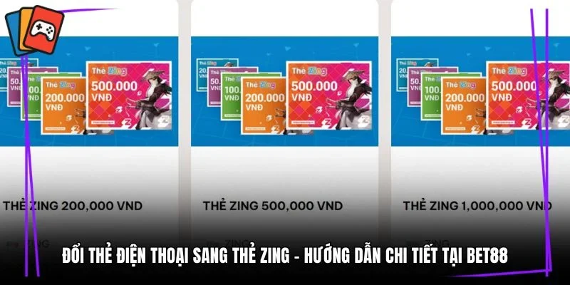 Đổi thẻ điện thoại sang thẻ zing