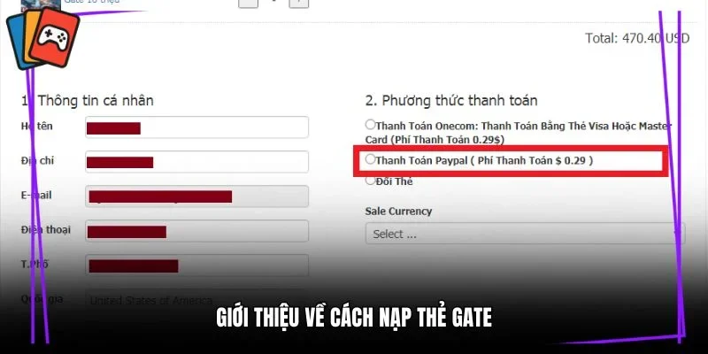 Giới thiệu về cách nạp thẻ gate