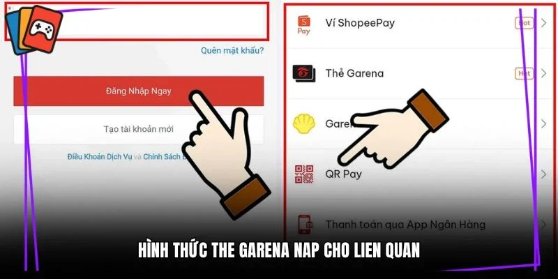 Hình thức the garena nap cho lien quan