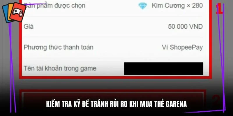 Kiểm tra kỹ để tránh rủi ro khi mua thẻ Garena