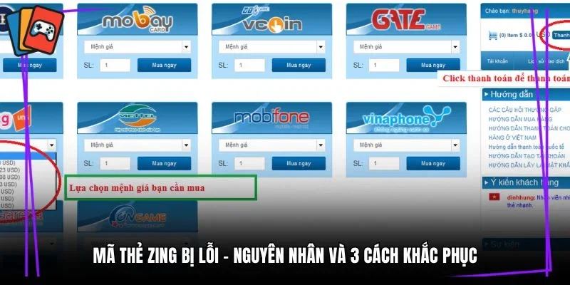 Mã Thẻ Zing Bị Lỗi