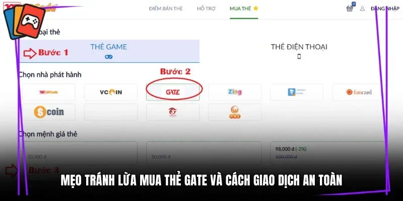 mẹo tránh lừa mua thẻ gate