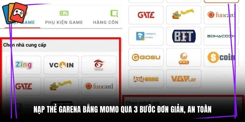 Nạp Thẻ Garena Bằng MoMo