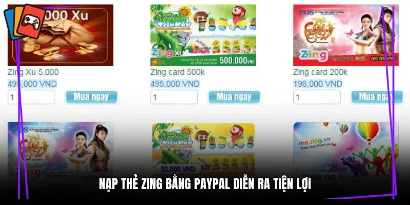 Nạp thẻ Zing bằng PayPal diễn ra tiện lợi