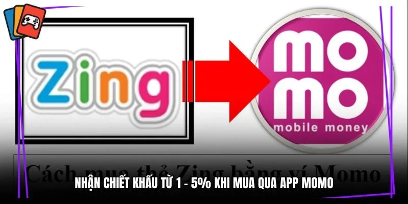 Nhận chiết khấu từ 1 - 5% khi mua qua app Momo