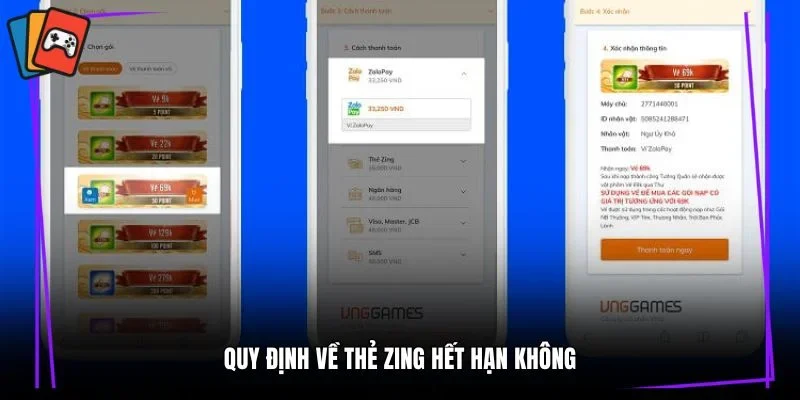 Quy định về thẻ zing hết hạn không