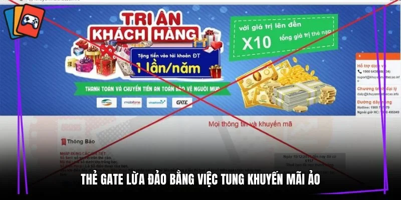 Thẻ Gate lừa đảo bằng việc tung khuyến mãi ảo
